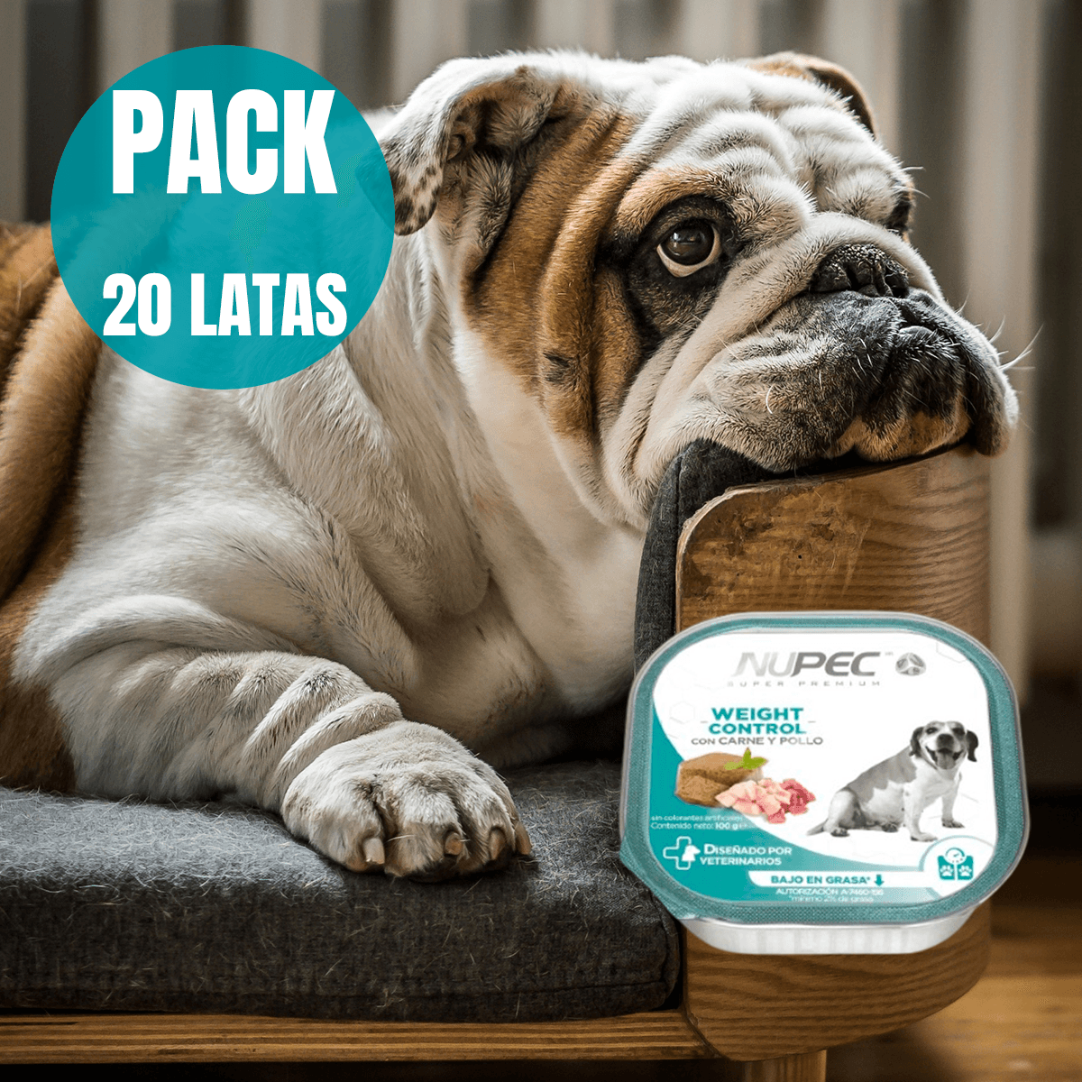 Pack Nupec 20 latas Weight Control para perro adulto con Frida Wipes de regalo